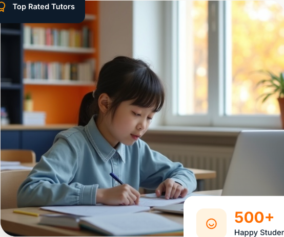 Student studying at a desk in a bright learning space